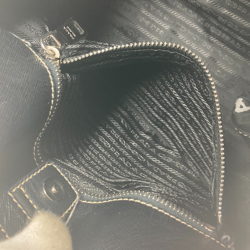 Prada Logo Heart Handbag Nylon Black - Picture 13 of 15